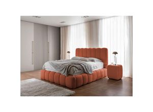 0695102262472 - Polsterbett Doppelbett Set4 CARSON 160x200cm Stoff Catch Me Rostbraun
