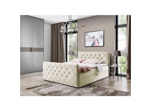 0695102265008 - Fun Moebel - Boxspringbett Schlafzimmerbett eivor 160x220cm Stoff Magic Velvet Creme 0695102265008 - Fun Moebel - Boxspringbett Schlafzimmerbett eivor 160x220cm Stoff Magic Velvet Creme