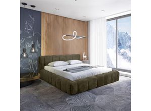 0695102265251 - Fun Moebel - Polsterbett Doppelbett hailey 180x200cm in Stoff Tender Way Grün