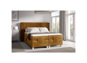 0695102265954 - Fun Moebel - Boxspringbett Elektrisch Bett vidal 120x200cm in Stoff Fresh Senfgelb