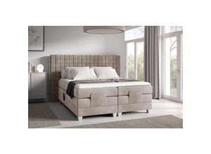 0695102266012 - Boxspringbett Elektrisch Bett vidal 140x200cm in Stoff Fresh Macchiato