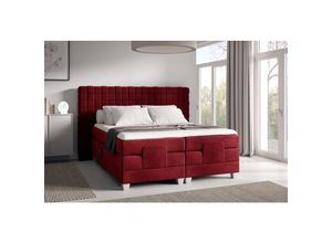 0695102266180 - Fun Moebel - Boxspringbett Elektrisch Bett vidal 180x200cm in Stoff Fresh Rot