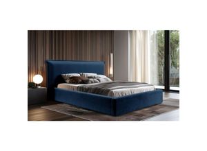 0695102266760 - Polsterbett Doppelbett AMADA Komplettset 180x200cm in Stoff Pop Blau