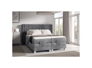 0695102273508 - Fun Moebel - Boxspringbett Elektrisch Bett vidal 120x200cm in Stoff Fresh Grau