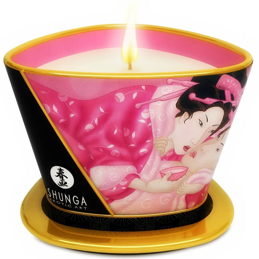 0697309045001 - SHUNGA - MINI CARESS BY CANDELIGHT APHRODISIAC ROSES MASSAGEKERZE 170 ML