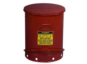 0697841002500 - Sicherheitsbehälter selbstschließender Deckel Bodenrand mit Öffnungen mit Fußpedal Stahlblech Ø 460 x H 600 mm 80 l rot