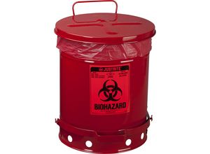 0697841052482 - Stahlblech-Sicherheits-Entsorgungsbehälter für biogefährliche Abfälle BIOHAZARD-Aufkleber Volumen 34 l mit Pedal rot ab 5 Stk Justrite 0697841052482 - Stahlblech-Sicherheits-Entsorgungsbehälter für biogefährliche Abfälle BIOHAZARD-Aufkleber Volumen 34 l mit Pedal rot ab 5 Stk Justrite