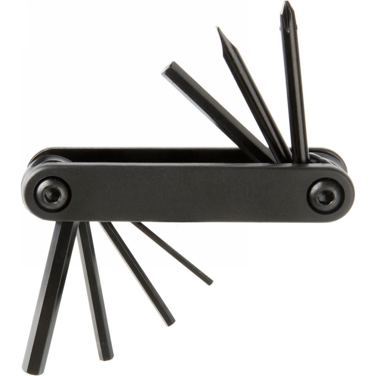 0698238402620 - Schwarzes Klapp-Multitool 7 Funktionen Inbusschlüssel 2-6 mm Schraubendreher