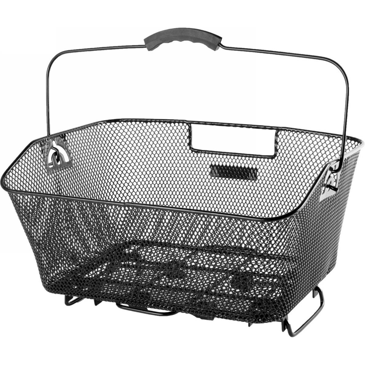 0698238524681 - M-Wave Gepäckträgerkorb Schwarz 41x305x17 cm mit ergonomischem Griff