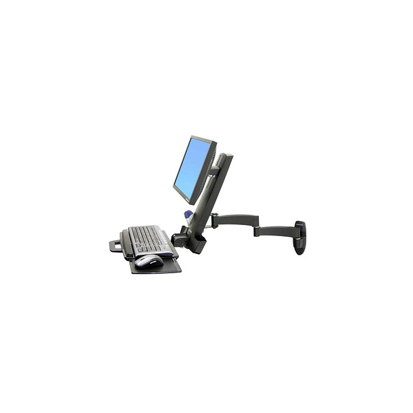 0698833010565 - 200 Series - Befestigungskit (Gelenkarm Barcode-Scanner-Halter Tastaturablage mit linker rechter Mausablage) - für LCD-Display   PC-Ausrüstung - Stahl - Schwarz - Bildschirmgröße bis zu 61 cm (bis zu 24 Zoll)