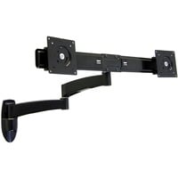 0698833010589 - ergotron® 200 Series Dual Monitorarm Wandmontage für 2 Displays bis 22″ & bis 59 kg um 360° drehbar tiefenverstellbar VESA schwarz