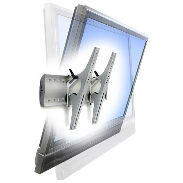 0698833041217 - TM Tilting Wall Mount - Befestigungskit (Wandplatte Befestigungen 2 Klammern) - Patentierte Constant Force Technologie - für Flachbildschirm - Stahl stranggepresstes Aluminium - Silber