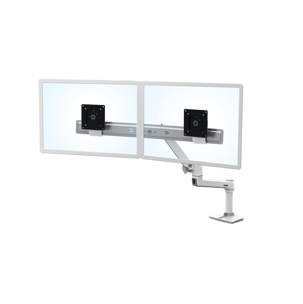 0698833058208 - LX Dual Arm Direct Desk Mount 2fach Monitor-Tischhalterung 381 cm (15) - 635 cm (25) Weiß Höhenverstellbar Drehbar Neigbar Schwenkbar