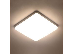 0699900171738 - Goeco - led Deckenleuchte Design Quadrat 23x23cm Deckenlampe Neutralweiß 4000K Für Bad Schlafzimmer Wohnzimmer Küche Weiß