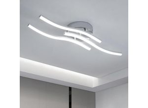 0699901363996 - Silberner LED-Deckenleuchte Integrierte Beleuchtung in Wellenform led 18W 220V IP20 Moderne Deckenlampe für Wohnzimmer oder Küche (Kaltweißes