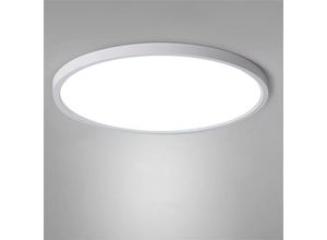 0699902600212 - Aiskdan LED-Deckenleuchte Weiß Rund Ø40cm 36WIP44 für Bad Schlafzimmer Küche Flur BalkonNeutrales Licht 5000K