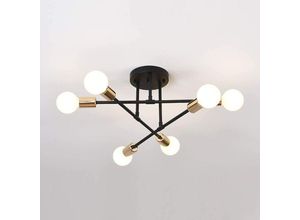 0699903268909 - Aiskdan - Moderne Deckenleuchte 6-flammige Vintage-Lampe industrielle Kronleuchter-Pendelleuchte mit E27-Sockel für Wohnzimmer Schlafzimmer Küche