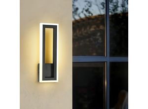 0699903408572 - Comely - Wandleuchte für den Außenbereich LED-Wandleuchte Schwarz 3000 k modern quadratisch