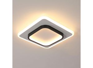 0699904746512 - Comely - Moderne LED-Deckenlampe 30W 3375LM Quadratisch Schwarz Acryl Elegant für Wohnzimmer Schlafzimmer Küche Flur 30CM (Warmweißes Licht 3000K)