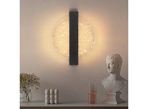 0699904788918 - 12W Dimmbare LED-Wandleuchte Modernes Design Schwarz Rundes Acryl für Wohnzimmer Schlafzimmer Flur 3000K-6500K - Aiskdan