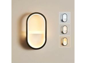 0699905632036 - Delaveek - led Wandleuchte Dimmbare Moderne Oval Wandlampe Dimmbar 3000K 4000K 6000K Für Schlafzimmer Wohnzimmer Flur Diele Weiß