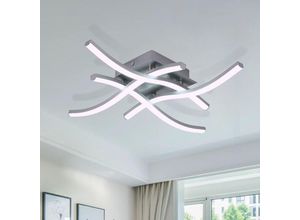 0699907174879 - LED-Deckenlampe LED-Deckenleuchte Moderne Leuchte 4 LED-Leisten 24W 2700LM Kaltweiß 6500K für Schlafzimmer Wohnzimmer Küche - Aiskdan