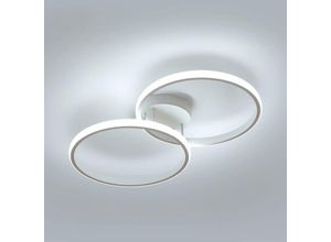 0699909886343 - Delaveek - led Deckenleuchte Modernes Design Kaltweiß 6000K Kreis Ringe Deckenlampe Für Wohnzimmer Schlafzimmer Esszimmer Büro Weiß