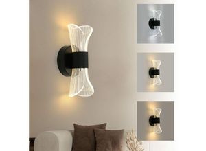 0699910601881 - Goeco - led Wandleuchte Dimmbare Moderne Wandlampe Dimmbar 3000K 4000K 6000K Für Schlafzimmer Wohnzimmer Flur Diele Schwarz