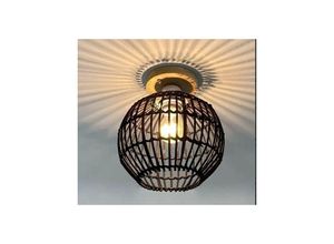 0699912536051 - Vintage Deckenleuchte E27 max 60W Boho Boke Light Borate Bambus Ø21CM Rattan -Federung für warme Beleuchtung im Wohnzimmer -Küche Corridor (Glühbirne