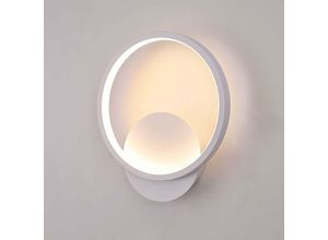 0699913077669 - Delaveek - led Wandleuchte Moderne Rund Wandlampe Warmweiß 3000K Für Schlafzimmer Wohnzimmer Flur Diele Weiß