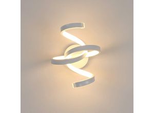 0699913637399 - Goeco - led Wandleuchte Moderne Spiralform Wandlampe Warmweiß 3000K Für Schlafzimmer Wohnzimmer Flur Diele Weiß