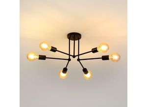 0699914562300 - Vintage Industrielle Deckenleuchte - Sputnik E27 Moderne Hängeleuchte 6-Leuchten Retro Metall für Schlafzimmer Wohnzimmer Küche Durchmesser 70 cm