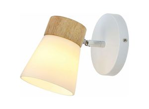 0699915287455 - Delaveek - Wandleuchte Innen Holz Skandinavisch Wandlampe E27 Basis Für Schlafzimmer Wohnzimmer Flur Diele Weiß