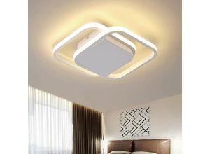 0699915329582 - Goeco - led Deckenleuchte 24W Modernes Design Warmweiß 3000K Quadrat Deckenlampe Für Wohnzimmer Schlafzimmer Esszimmer Büro Weiß