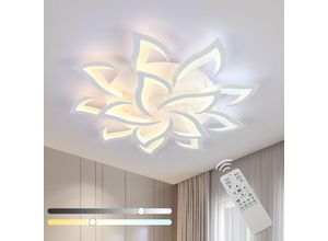 0699915585537 - 60W weiße LED-Deckenlampe mit Fernbedienung und Anwendung Moderne Kronleuchter für Wohnzimmer Schlafzimmer Haus Elegante Innendekoration - Aiskdan