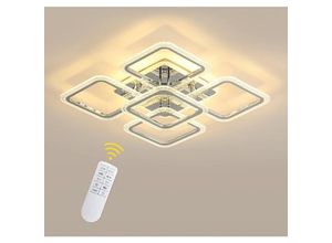 0699915599015 - Deckenleuchte Dimmbare Moderne Quadratischer Kreis Deckenlampe Dimmbar 3000K-6000K Für Wohnzimmer Schlafzimmer Esszimmer Büro Weiß