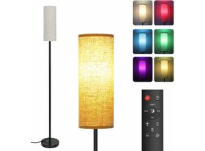 0699915948684 - Delaveek - Stehlampe Wohnzimmer Dimmbar rgb Stehlampe Mit Fernbedienung Lampenschirm aus Leinen Leselampe Stehlampe Stehlampe für Schlafzimmer