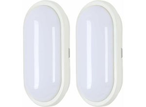 0699916566559 - Delaveek - 2 Stück led Deckenleuchte Kaltweiß 6000K Oval Deckenleuchte für Badezimmer Wasserdicht IP54 Für Bad Schlafzimmer Wohnzimmer Küche