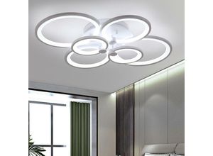 0699916940946 - LED Deckenleuchte 60W Modernes Design Kaltweiß 6000K 6 Kreise Deckenlampe Für Wohnzimmer Schlafzimmer Esszimmer Büro Weiß