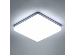 0699917264232 - Delaveek - led Deckenleuchte Kaltweiß 6000K Quadrat 23x23cm Deckenleuchte für Badezimmer Wasserdicht IP54 Für Bad Schlafzimmer Wohnzimmer Küche