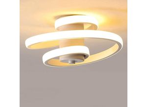 0699917996607 - LED Deckenleuchte Spirale Stil Weiß Kleiner Kronleuchter Deckenleuchte für Flur Büro Wohnzimmer Schlafzimmer Küche Balkon Warmes Licht 19W (weiße)