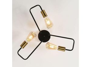 0699917999387 - Goeco - Deckenleuchte Vintage E27 Basis 3 Lichtern Deckenlampe Für Wohnzimmer Schlafzimmer Esszimmer Büro