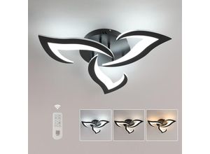 0699918077138 - 35W schwarze LED-Deckenlampe mit Fernbedienung Moderner Kronleuchter für Wohnzimmer Schlafzimmer Haus Elegante Innendekoration - Aiskdan