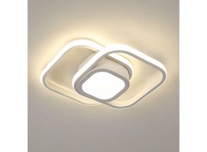 0699919884261 - Delaveek - Doppelte LED-Deckenleuchte aus Aluminium (weißes Quadrat 32W neutrales Licht 4000K 220V)