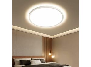 0699920213517 - LED-Deckenleuchte Weiß Rund Ø40cm 36WIP44 für Bad Schlafzimmer Küche Flur BalkonWarmes Licht 3000K - Aiskdan