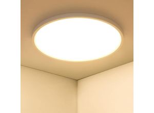 0699920640962 - Delaveek - Flacher LED-Deckenleuchte Warmweiß 3000K Rund Ø40cm LED-Deckenleuchte Badezimmer Wasserdicht IP54 Für Bad Schlafzimmer Wohnzimmer Küche