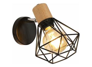 0699920865174 - Goeco - Wandleuchte Innen Holz Retro Wandlampe E27 Basis Für Schlafzimmer Wohnzimmer Flur Diele(Glühbirne nicht enthalten)