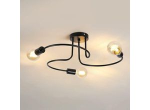 0699921082457 - Retro -Kronleuchter E27 -Federbeleuchtung schwarze Deckenbeleuchtungshängung für Wohnzimmerküchenschlafzimmer (ohne Zwiebeln) [Energieklasse e]