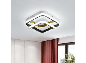 0699921350457 - Eckige Deckenleuchte Moderne 23W 6000K LED Deckenleuchte (Kaltweißes Licht) Acryl Deckenleuchte für Balkon Schlafzimmer Korridor (Schwarz Gold)