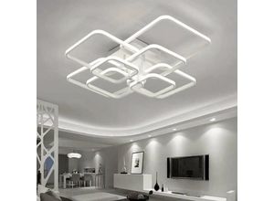 0699922713213 - LED Deckenleuchte 114W Modernes Design Quadratischer Kreis Deckenlampe Kaltweiß 6000K Für Wohnzimmer Schlafzimmer Esszimmer Büro Weiß